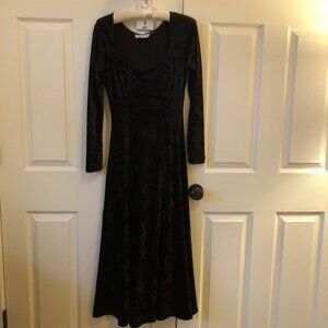 Vintage 90s Jumping Joy Black Crushed Velvet Dress